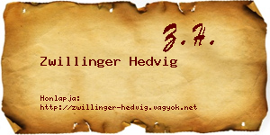 Zwillinger Hedvig névjegykártya